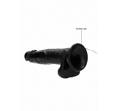 Vibrating Realistic Cock - 8" - With Scrotum - Black